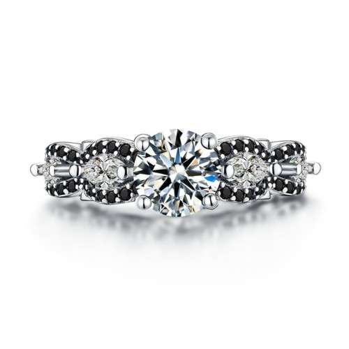 *SOLID 925 STERLING SILVER 1.25 CT FIVE STONE INFINITY RING*