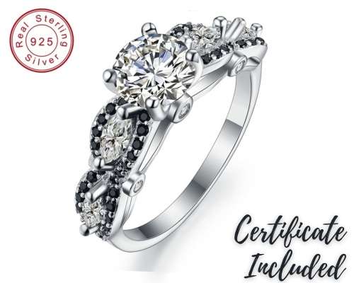 *SOLID 925 STERLING SILVER 1.25 CT FIVE STONE INFINITY RING*