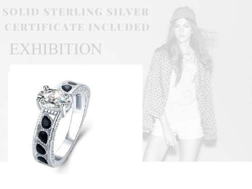 *1 CT SOLID 925 STERLING SILVER OVAL CENTER STONE RING*