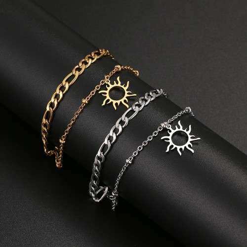 TITANIUM (NEVER FADE) `Sun Totem` Charm Bracelet (SILVER ONLY)