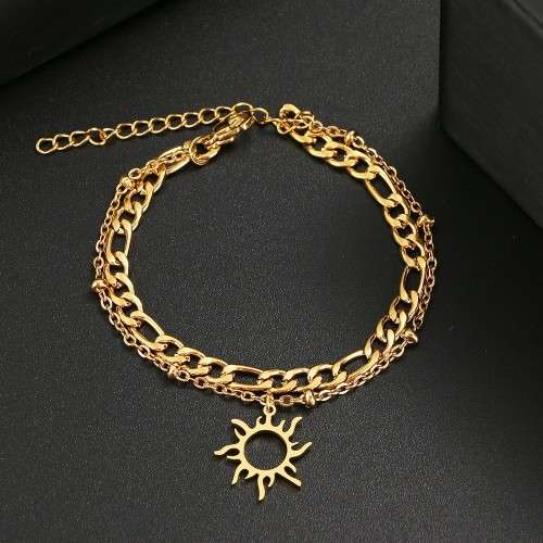 TITANIUM (NEVER FADE) `Sun Totem` Charm Bracelet (SILVER ONLY)