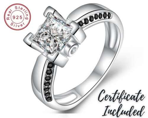 *SOLID 925 STERLING SILVER 1.25CT CUSHION CUT RING*