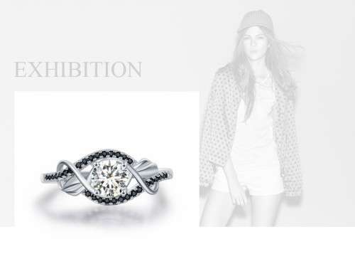 *SOLID 925 STERLING SILVER  1CT HALO LEAF RING *