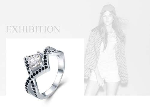 *SOLID 925 STERLING SILVER  0.75 CT SQUARE TENSION RING *