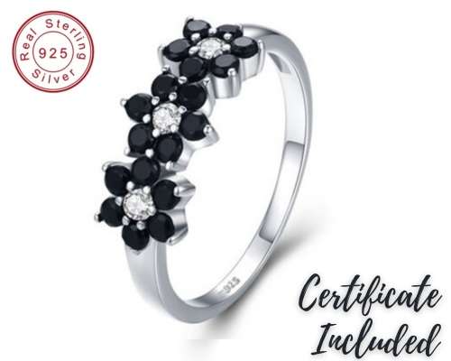 *925 STERLING SILVER 0.5CT FLOWER RING *