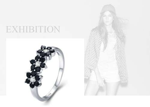 *925 STERLING SILVER 0.5CT FLOWER RING *