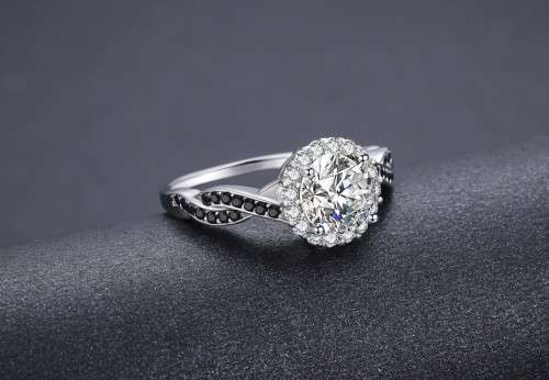 *1.5ct SOLID 925 STERLING SILVER INFINITY HALO RING*