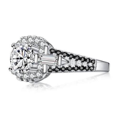 *1.3ct SOLID 925 STERLING SILVER HALO RING*