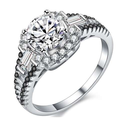 *1.3ct SOLID 925 STERLING SILVER HALO RING*