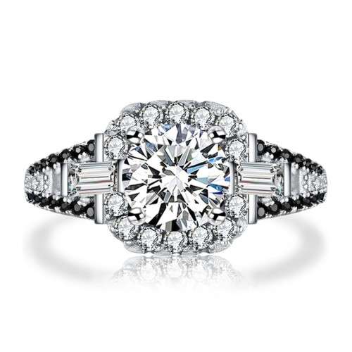 *1.3ct SOLID 925 STERLING SILVER HALO RING*