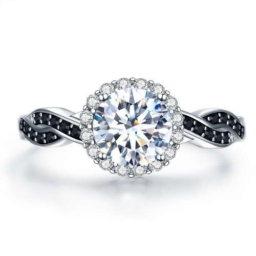 *1.5ct SOLID 925 STERLING SILVER INFINITY HALO RING*