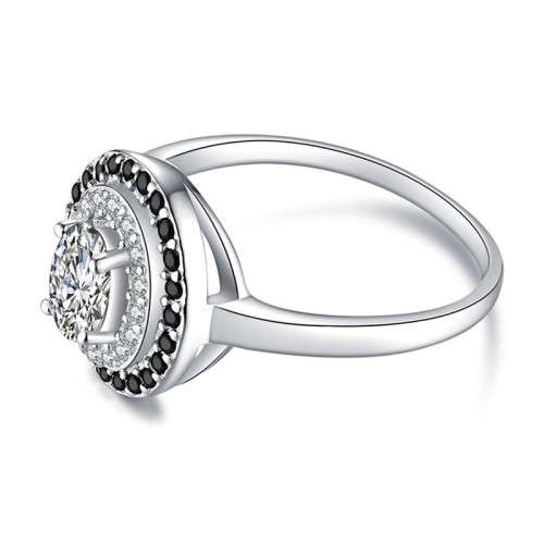 *0.5CT SOLID 925 STERLING SILVER HALO RING *