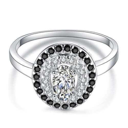 *0.5CT SOLID 925 STERLING SILVER HALO RING *