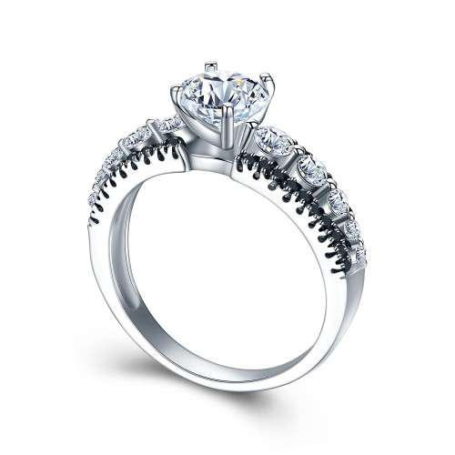 *2CT SOLID 925 STERLING SILVER PAVE RING *