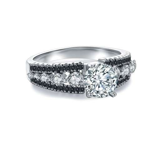 *2CT SOLID 925 STERLING SILVER PAVE RING *