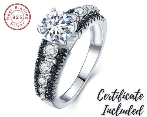 *2CT SOLID 925 STERLING SILVER PAVE RING *