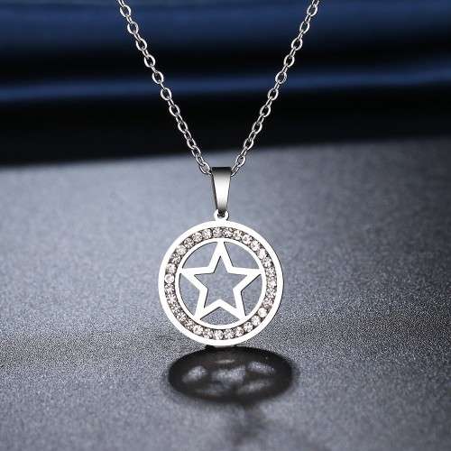 TITANIUM (NEVER FADE)  "My Star" Necklace 45 cm  (SILVER ONLY)