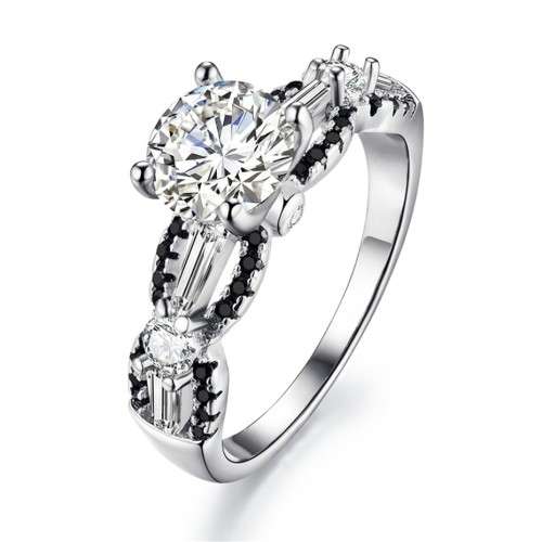 *1.25ct SOLID 925 STERLING SILVER MODERN PRINCESS CUT RING *