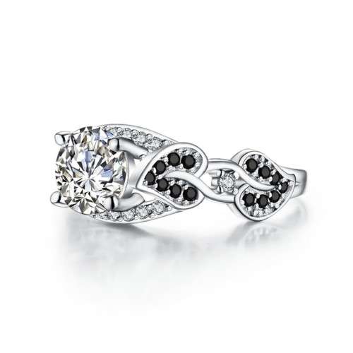 *1.25ct SOLID 925 STERLING SILVER MODERN LEAF RING *