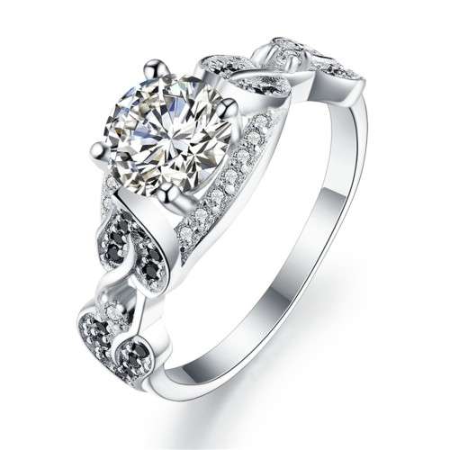 *1.25ct SOLID 925 STERLING SILVER MODERN LEAF RING *