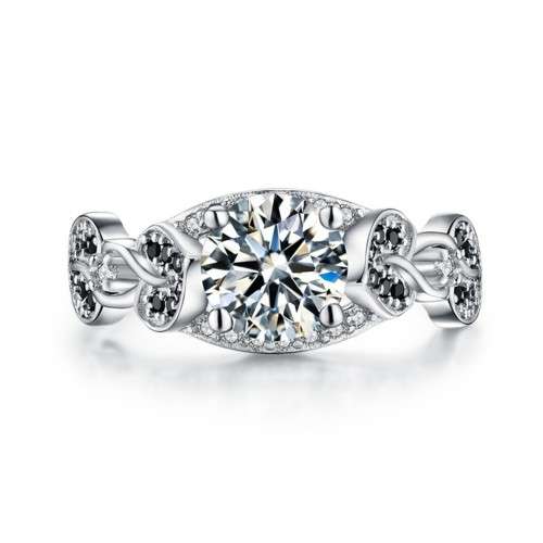 *1.25ct SOLID 925 STERLING SILVER MODERN LEAF RING *