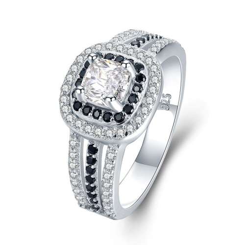 *0.75CT SOLID 925 STERLING SILVER HALO RING *