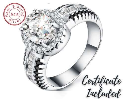 *1CT SOLID 925 STERLING SILVER OVAL CUT RING *