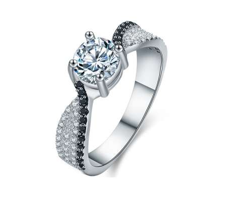 *0.75CT SOLID 925 STERLING SILVER PRINCESS CUT RING *