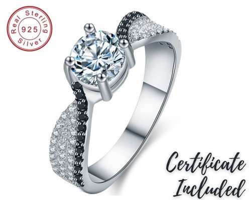 *0.75CT SOLID 925 STERLING SILVER PRINCESS CUT RING *