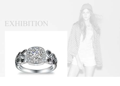 *0.75CT SOLID 925 STERLING SILVER HALO LEAF RING *