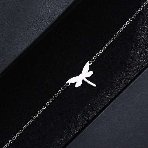 TITANIUM (NEVER FADE) `Dragonfly` Charm Bracelet (SILVER ONLY )