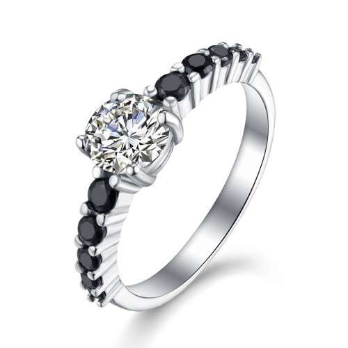 *1CT SOLID 925 STERLING SILVER PRINCESS CUT RING *