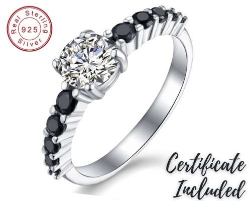 *1CT SOLID 925 STERLING SILVER PRINCESS CUT RING *