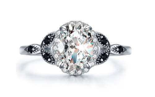 * 1 CT SOLID 925 STERLING SILVER OVAL CUT RING*