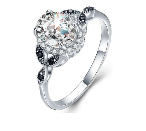 * 1 CT SOLID 925 STERLING SILVER OVAL CUT RING*