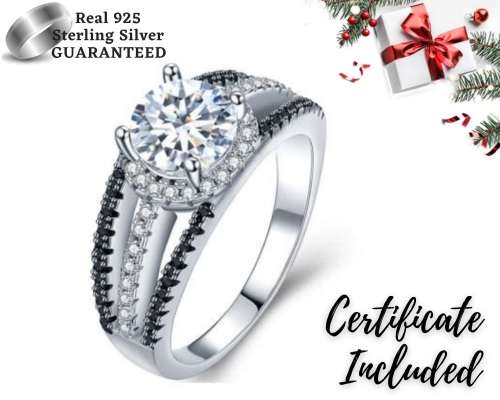 *SOLID 925 STERLING SILVER 1 CT MODERN SPLIT SHANK RING *