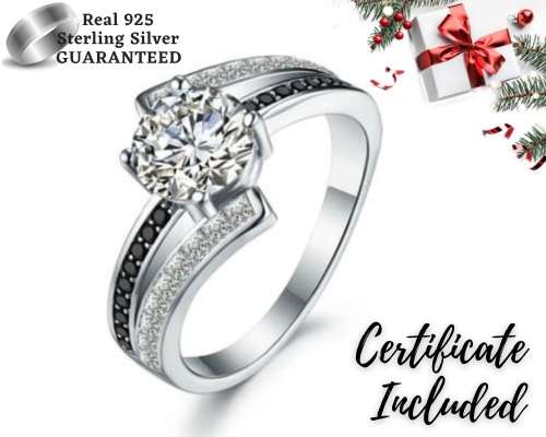 *1.25ct SOLID 925 STERLING SILVER TENSION RING *