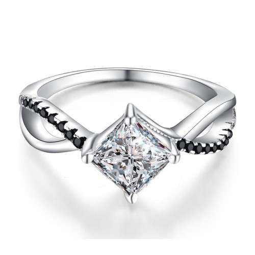 *0.75CT SOLID 925 STERLING SILVER CUSHION CUT RING *