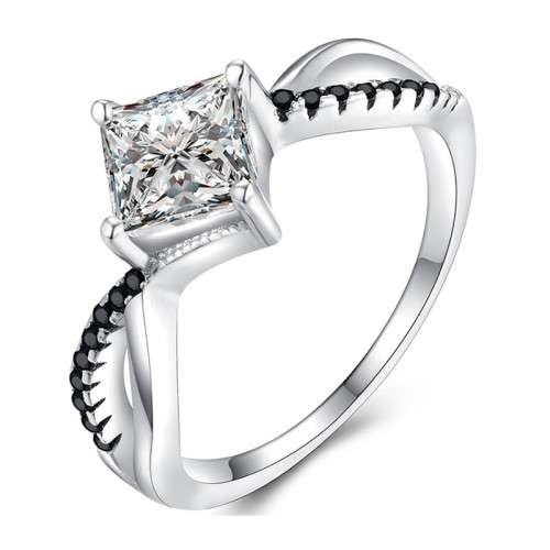 *0.75CT SOLID 925 STERLING SILVER CUSHION CUT RING *