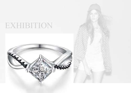 *0.75CT SOLID 925 STERLING SILVER CUSHION CUT RING *