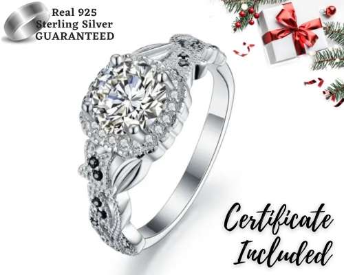 *1.25 CT SOLID 925 STERLING SILVER CUSHION HALO RING*