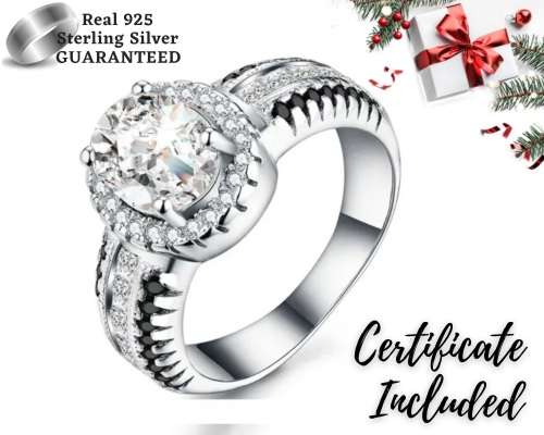 *1CT SOLID 925 STERLING SILVER OVAL CUT RING *