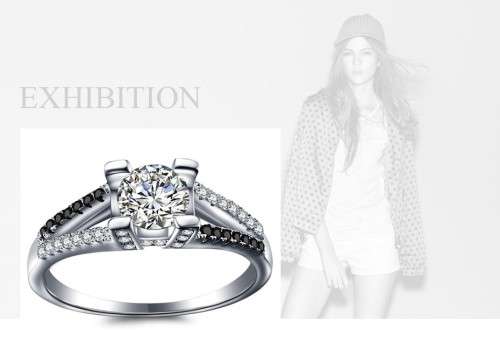 *1CT SOLID 925 STERLING SILVER MODERN HALO RING*