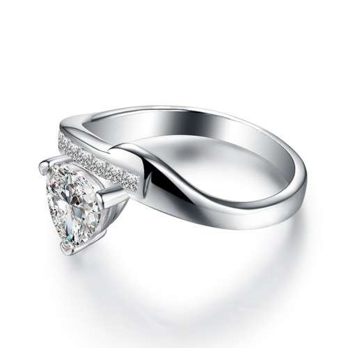 *1.25CT SOLID 925 STERLING SILVER HEART CUT RING*