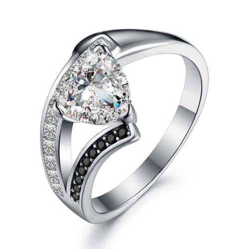 *1.25CT SOLID 925 STERLING SILVER HEART CUT RING*