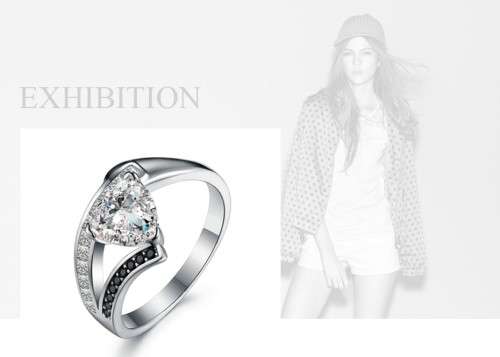 *1.25CT SOLID 925 STERLING SILVER HEART CUT RING*