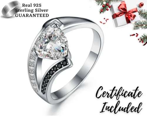 *1.25CT SOLID 925 STERLING SILVER HEART CUT RING*