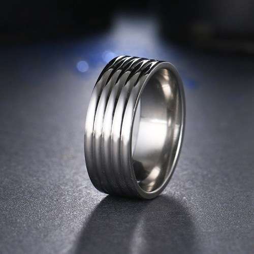 TITANIUM (NEVER FADE) 8 mm Men's Ring (SILVER ONLY)