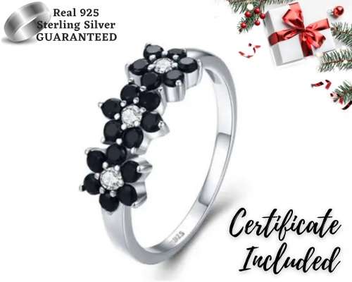 *925 STERLING SILVER 0.5CT FLOWER RING *