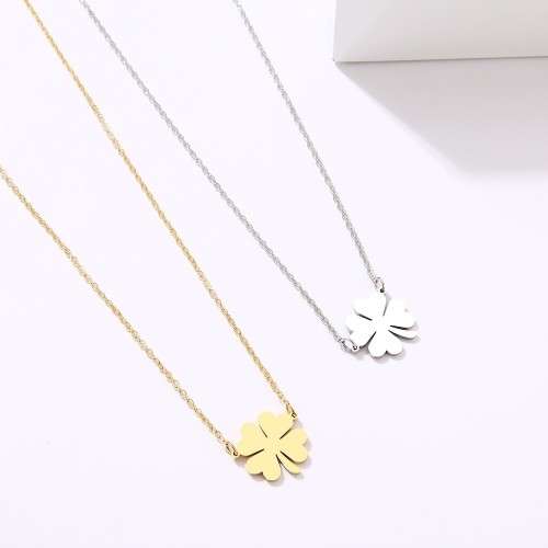 TITANIUM (NEVER FADE) 4-Leaf Clover Necklace 45 cm (SILVER ONLY)